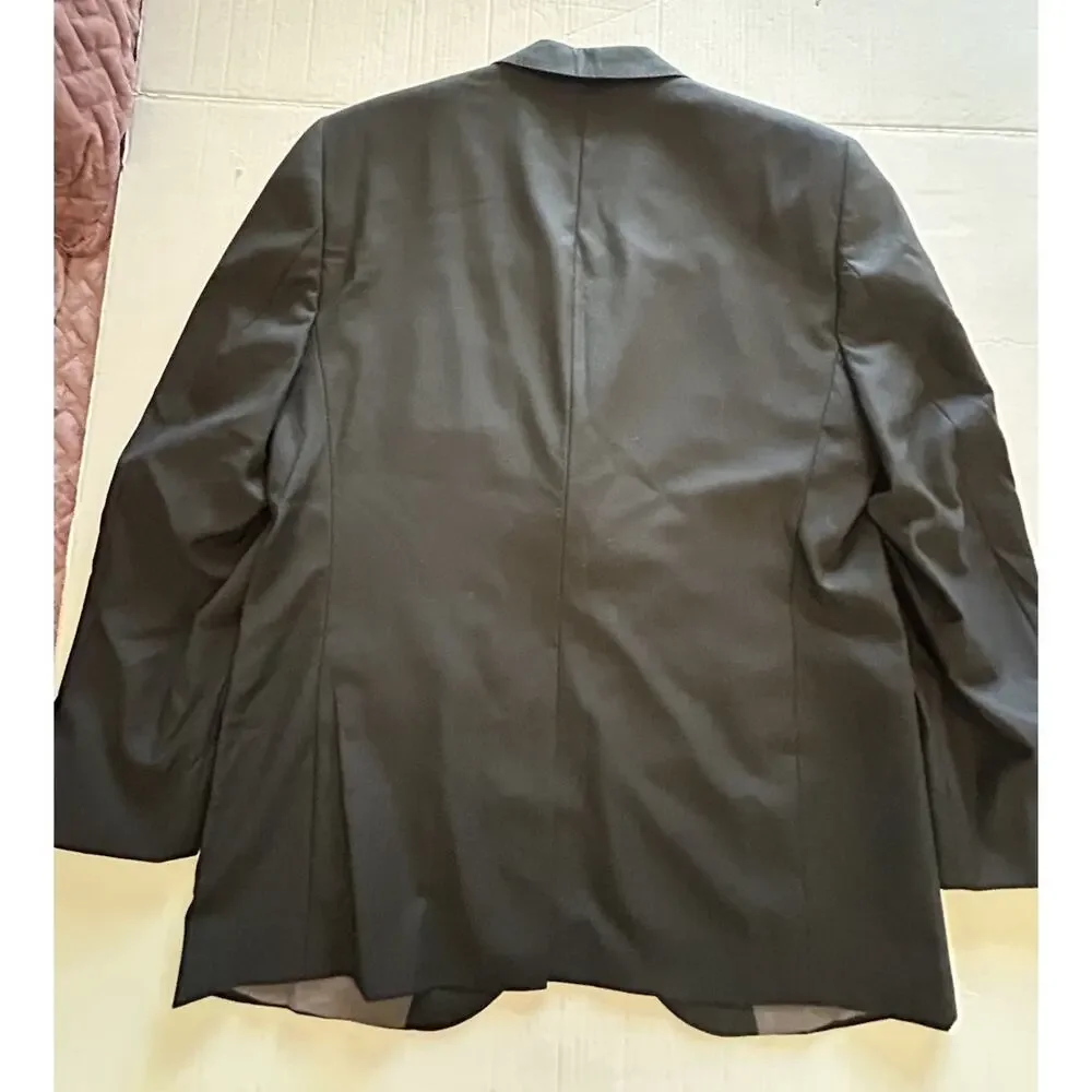 Cremieux Loro Piana Super 130s Wool Blazer Mens Sz 43R Black Solid Sports Coat